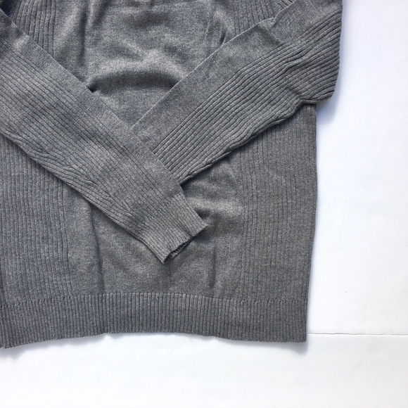 Calvin Klein Light Grey Cotton 1/4 zip sweater M - Picture 6 of 7